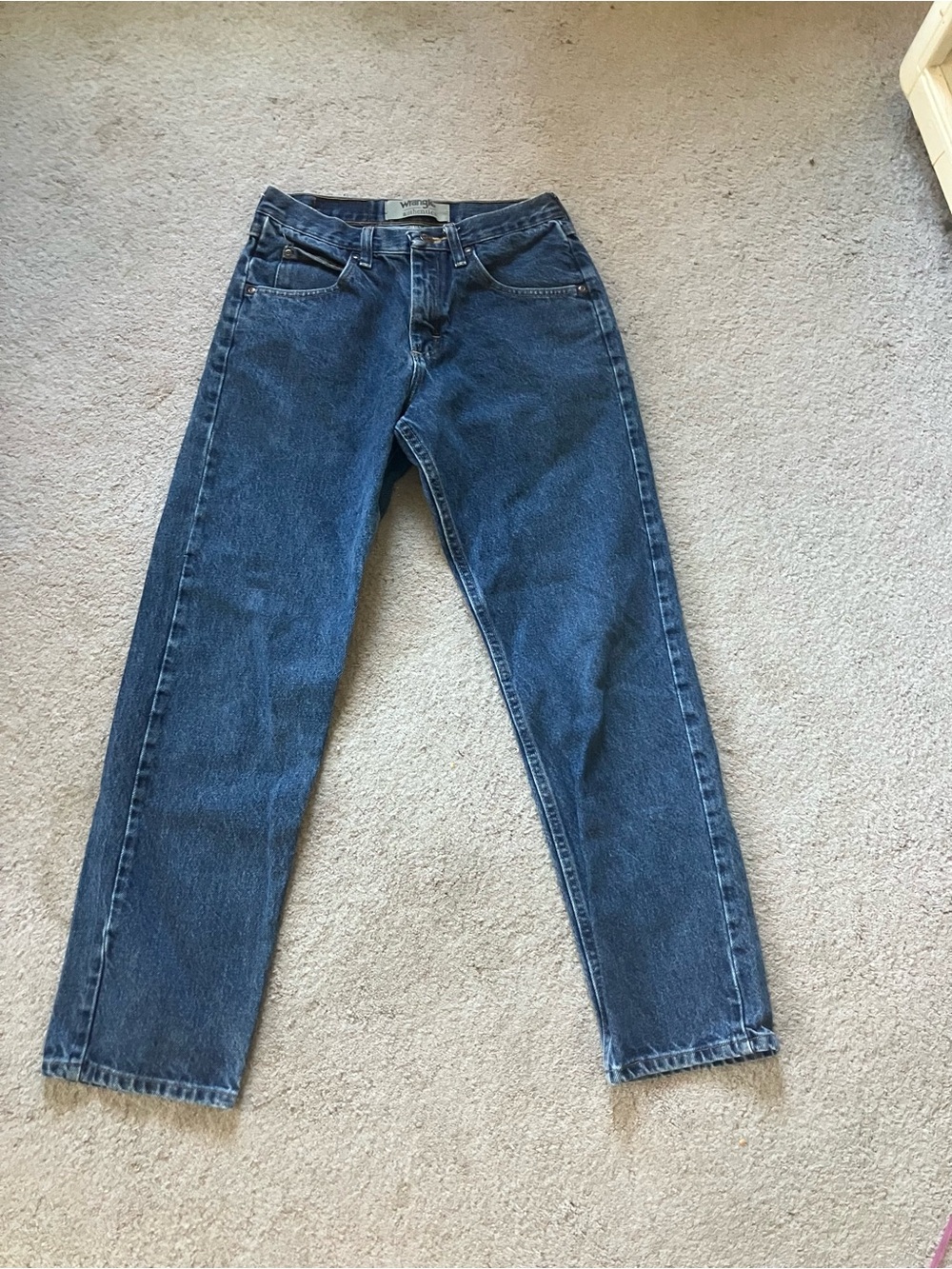 Wrangler Classic Straight-Leg Jeans — Indigo Blue Denim